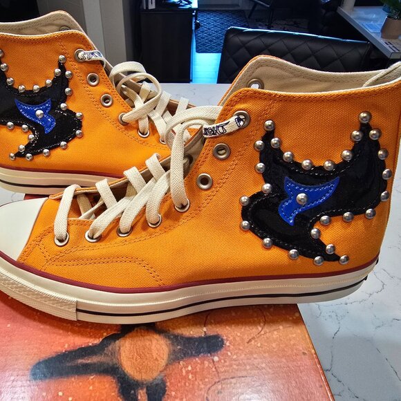 2022 Converse Come Tees x Chuck 70 High 'Star Light Path' Sun Orange MENS 10 NEW - Picture 1 of 14